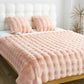SOGA 2X 60X200cm Throw Blanket Pink Double Layer Rabbit Fur Cozy Comfort with Stylish Decor