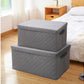 SOGA 2X Large Grey Non-Woven Diamond Quilt Grid Fabric Storage / Organizer Box