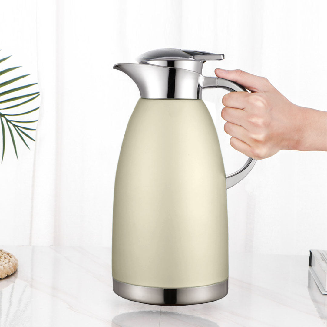 Soga 2.3L Gold Color 3-Layer Vacuum Insulated Stainless Steel Flask Ideal for Home and office