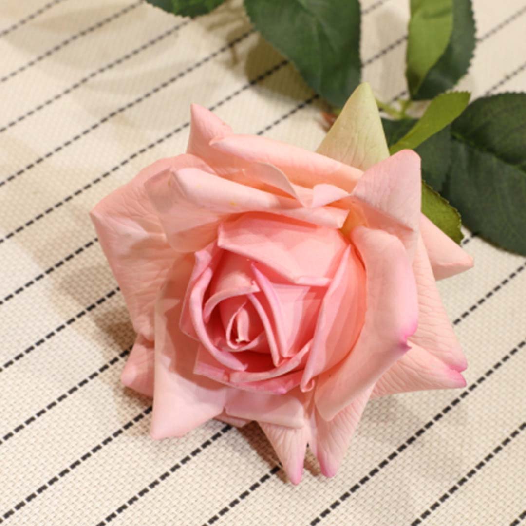 SOGA 12pcs Artificial Silk Flower Fake Rose Bouquet Table Decor Pink