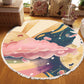SOGA 2X 120cm Round Tassels Carpet Sky Landscape Clouds Boho Circle Area Rugs, Home Decor