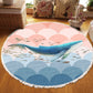 SOGA 2X 120cm Round Tassels Shark Print Area Rugs, Home Decor