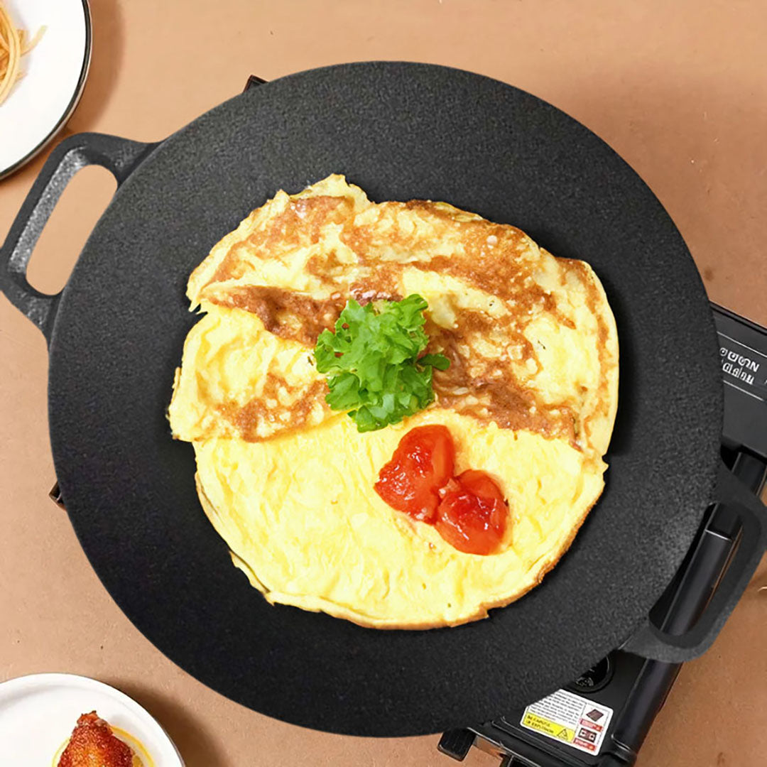 SOGA 40X33cm Cast Iron Induction Crepes Pan Baking Cookie Pancake Pizza Bakeware