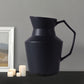 SOGA 23.5cmx19.5cm Ornament Black Modern Ceramic Decorative Pitcher Vase with Handle for Home Décor