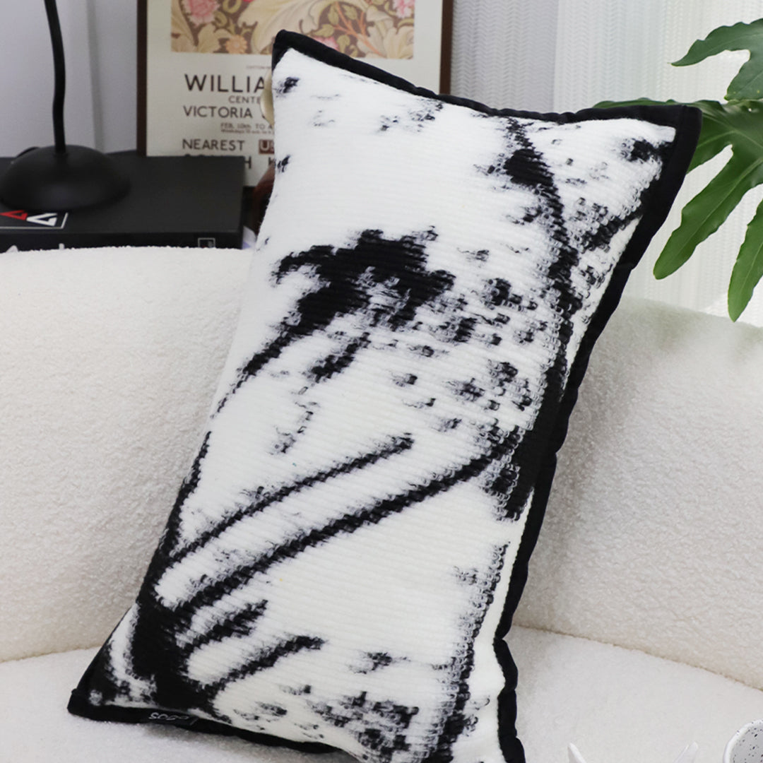 SOGA 35cm Throw Pillow Black and White Leopard Thick Premium Polyester Fiber for Home Decor