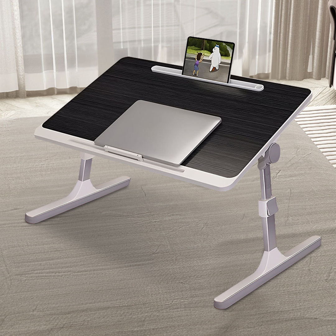 SOGA 2X 60X40cm Black Small Laptop Bed Portable Foldable Study Table Adjustable