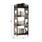 SOGA 38x24cm Black 4 Tier Bookshelf & Cosmetic Storage Organizer Trolley Rack