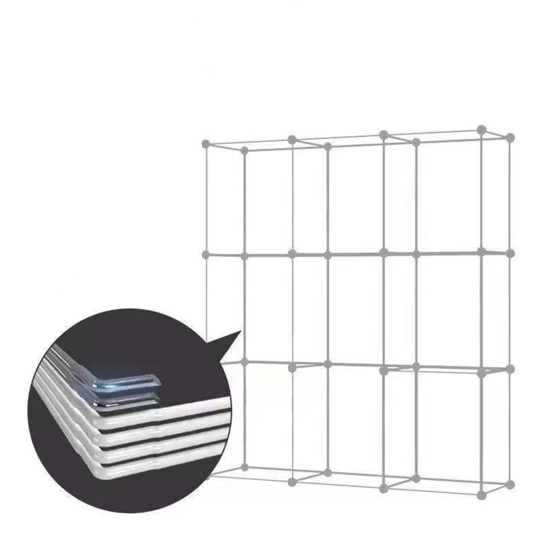 SOGA 10 Cubes Blue Castle Print Portable Wardrobe Divide-Grid Modular Storage Organiser Foldable Closet