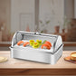 SOGA 59x38.5cm Silver Color Ceramic Serving Bowl Chafing Dish for Kitchen Essential