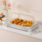 SOGA 59x38.5cm Silver Color Ceramic Serving Bowl Chafing Dish for Kitchen Essential