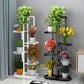 SOGA 2X 7 Tier 8 Pots White Metal Plant Rack Flowerpot Storage Display Stand Holder Home Garden Decor