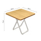 SOGA 80cm Wood Color Board Square Table with White Legs Modern and Stylish Design for Home Decor