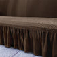 SOGA 2-Seater Coffee Sofa Cover with Ruffled Skirt Couch Protector High Stretch Lounge Slipcover Home Decor