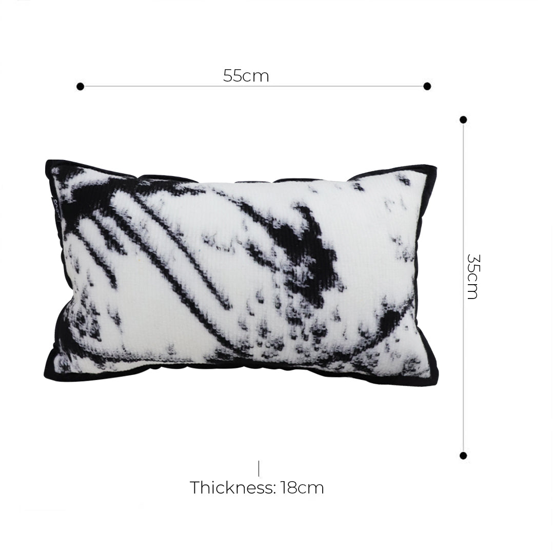 SOGA 2X 35cm Throw Pillow Black and White Leopard Thick Premium Polyester Fiber for Home Decor