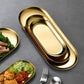 SOGA Gold Nordic Oval Plate Set Small, Medium and Large for 3 Pieces Kitchen