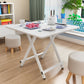 SOGA White Dining Table Portable Square Surface Space Saving Folding Desk with Lacquered Legs Home Decor