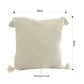 SOGA 45cm Khaki Wabi-Sabi Thickened Cotton Tassel Square Throw Pillow