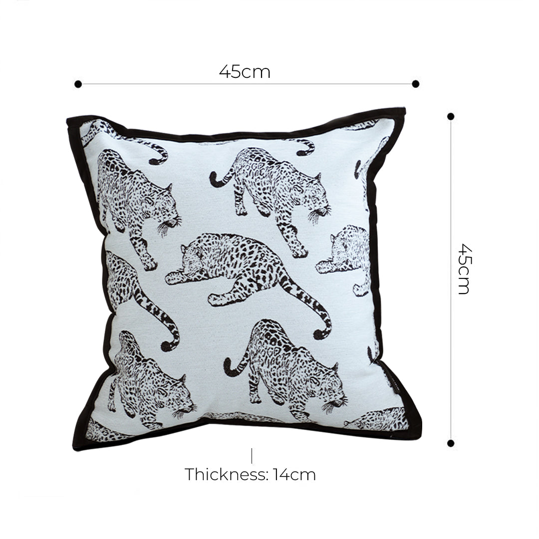 SOGA 45cm Throw Pillow White & Black Leopard Light Luxury Decorative Cushion for Living Room