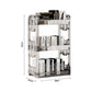 SOGA 38x24cm Clear 3 Tier Bookshelf & Cosmetic Storage Organizer Trolley Rack