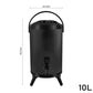 SOGA 8X 10L Stainless Steel Insulated Milk Tea Barrel Hot and Cold Beverage Dispenser Container with Faucet Black