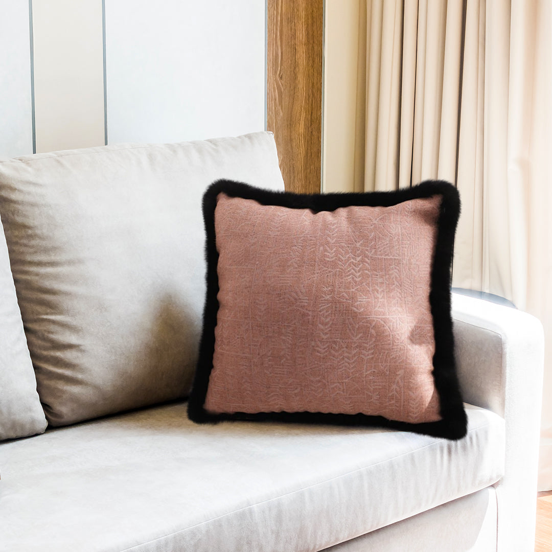 SOGA 50cm Mid-century Style Raised Embroidery Texture Edged Square Throw Pillow