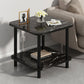 SOGA 70cm Black Ceramic Side Table Stone Pattern Modern Design with Black Metal Legs