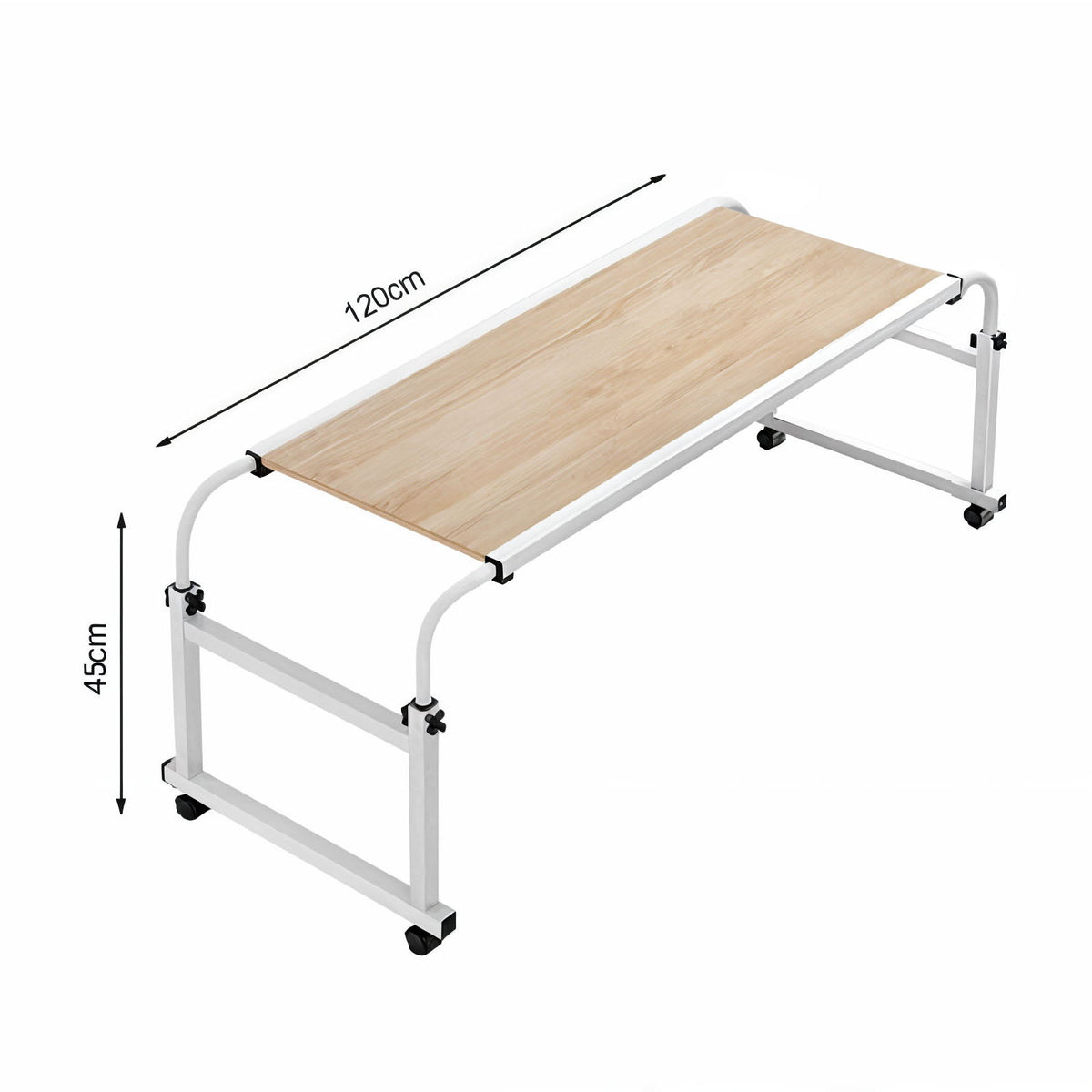 SOGA 2X 120x45cm Wood Cross Bed Movable Desk Table w/ Adjustble Length & Height