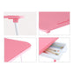 SOGA 2X Pink Portable Bed Table Adjustable Foldable Bed Sofa Study Table Laptop Mini Desk with Notebook Stand Card Slot Holder Home Decor