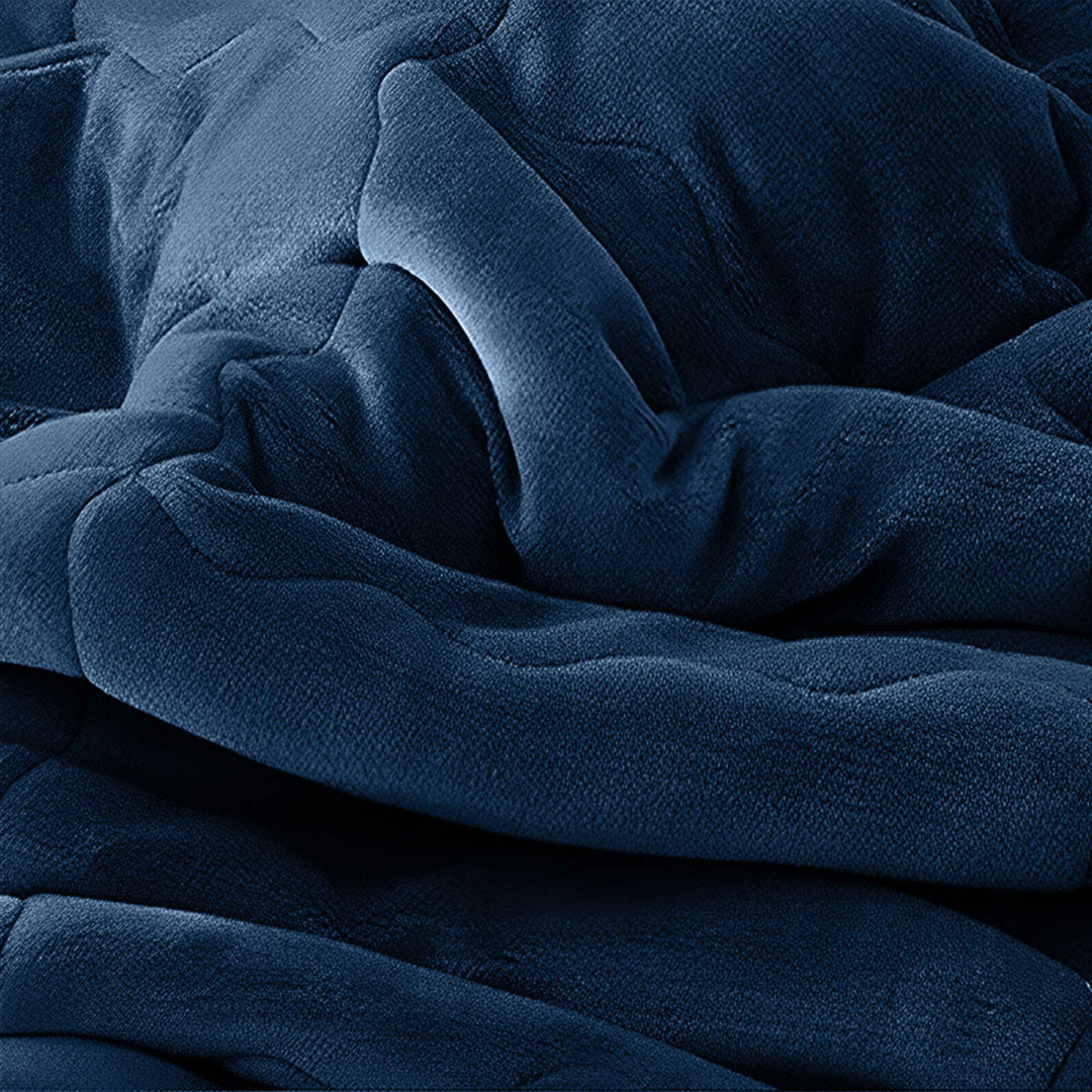 SOGA 2X Navy Blue Throw Blanket Warm Cozy Double Sided Thick Flannel Coverlet Fleece Bed Sofa Comforter