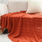 SOGA 2X Red Diamond Pattern Knitted Throw Blanket Warm Cozy Woven Cover Couch Bed Sofa Home Decor with Tassels