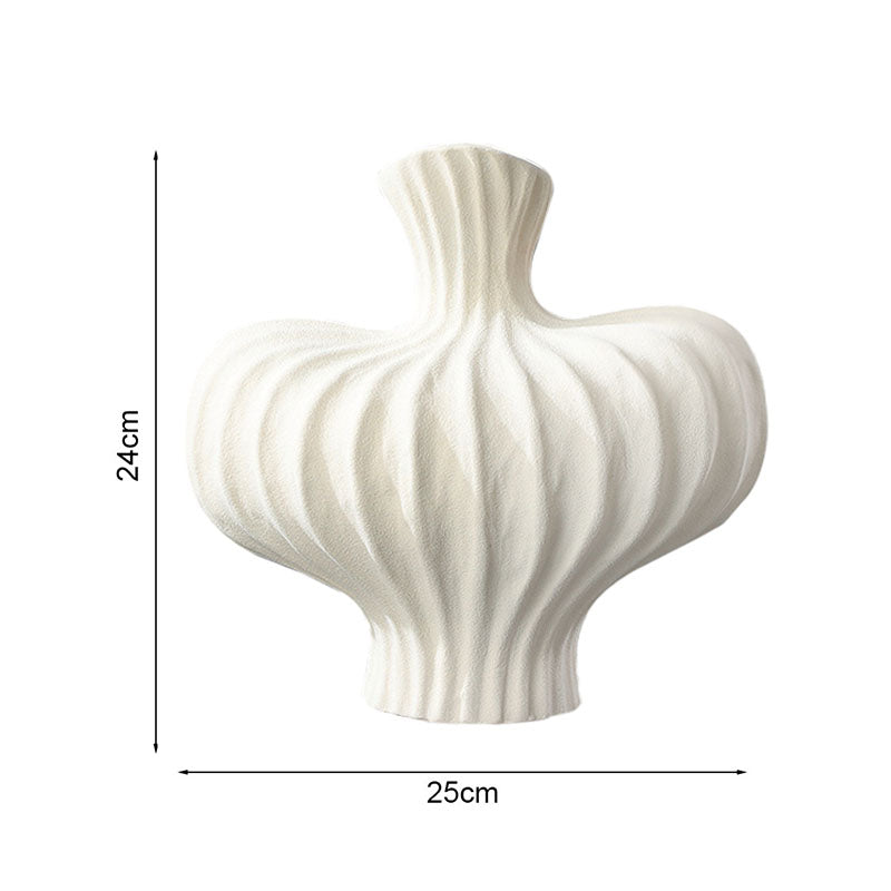 SOGA 25X24cm Small Matte White Ornament Vases Countertop Decoration Accessories Porch Crafts Home Decor