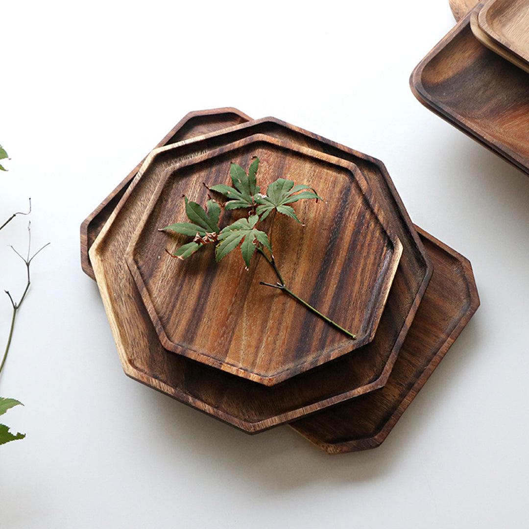 SOGA 2X 25cm Octagon Wooden Acacia Food Serving Tray Charcuterie Board Centerpiece Home Decor