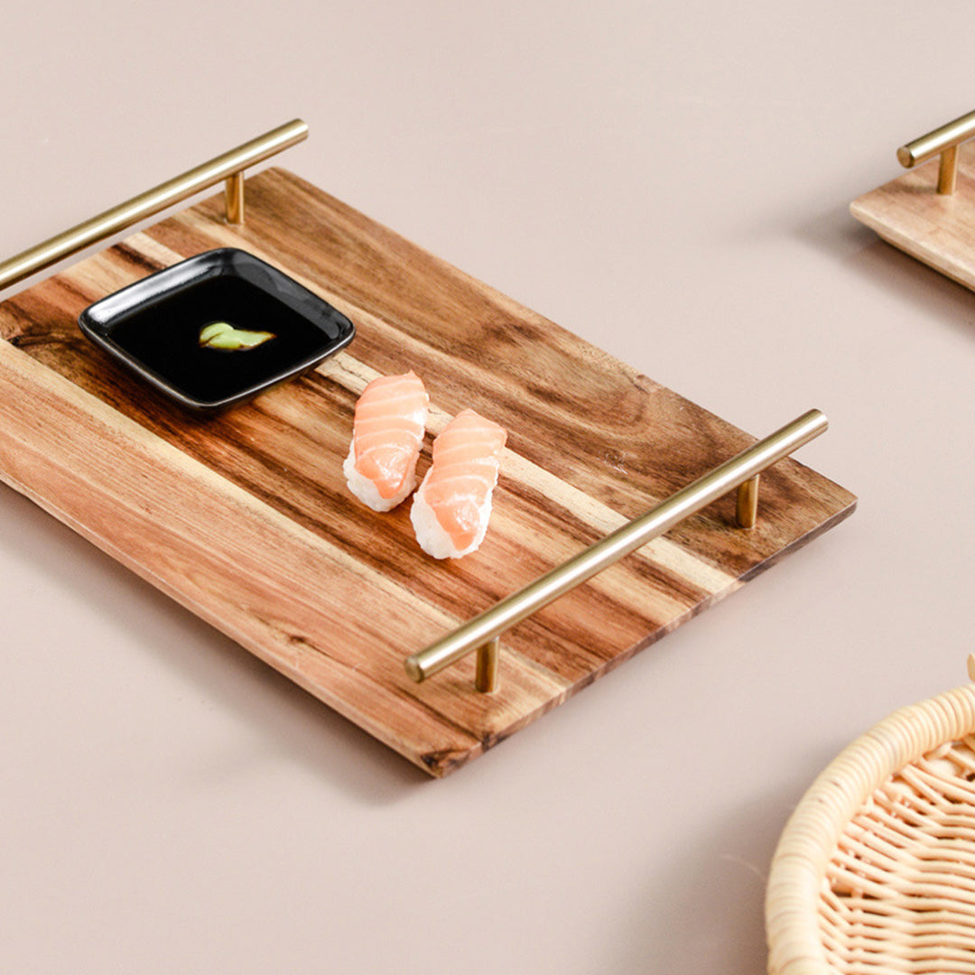 SOGA 36cm Brown Rectangle Wooden Acacia Food Serving Tray Charcuterie Board Centerpiece Home Decor