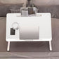 SOGA 60X40cm White Small Laptop Bed Portable Foldable Study Table Adjustable