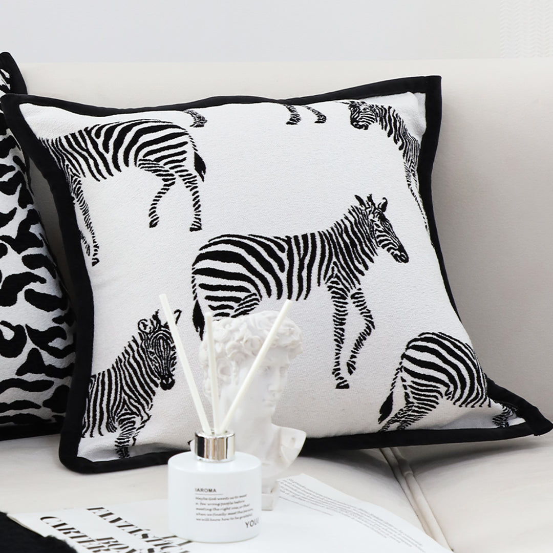 SOGA 45cm Black and White Light Luxury Zebra Cushion Decorative Square Pillow Living Room