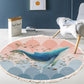 SOGA 2X 120cm Round Tassels Shark Print Area Rugs, Home Decor