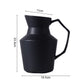 SOGA 23.5cmx19.5cm Ornament Black Modern Ceramic Decorative Pitcher Vase with Handle for Home Décor