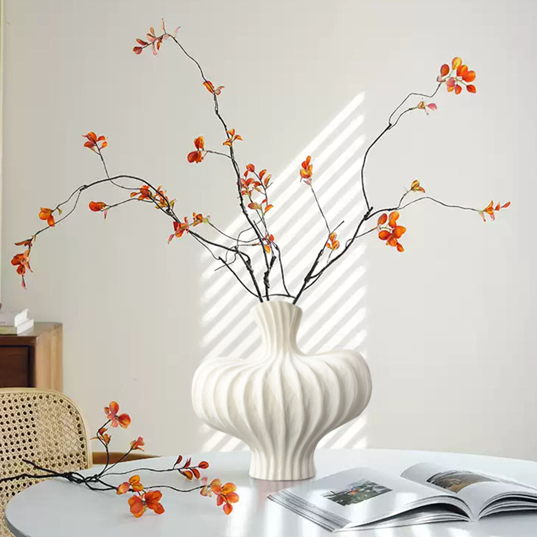 SOGA 25X24cm Small Matte White Ornament Vases Countertop Decoration Accessories Porch Crafts Home Decor