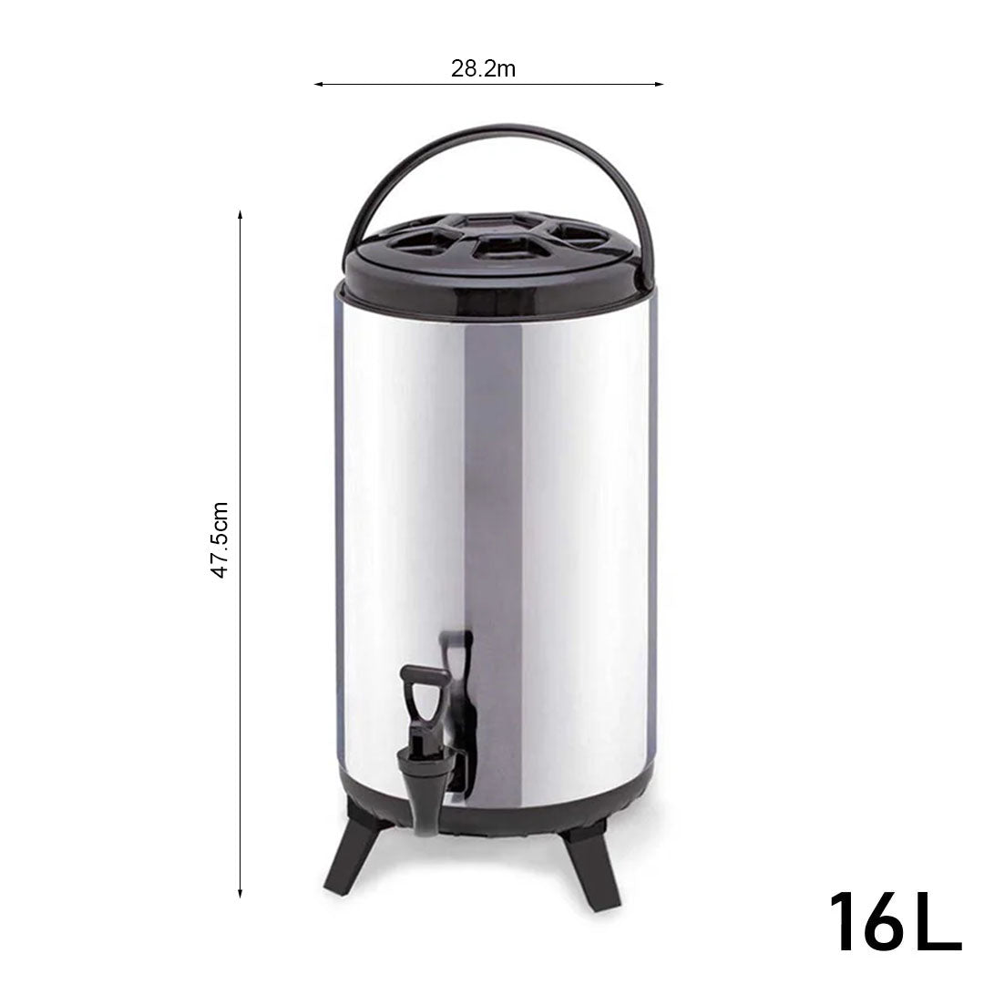 SOGA 16L Portable Insulated Cold/Heat Coffee Tea Beer Barrel Brew Pot With Dispenser