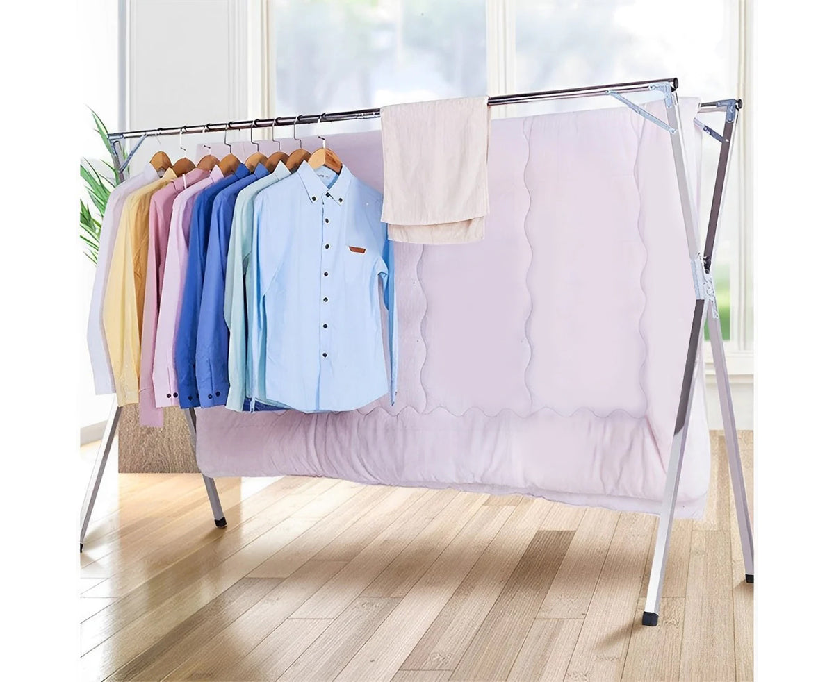 SOGA 1.6m Portable Standing Clothes Drying Rack Foldable Space-Saving Laundry Holder Indoor Outdoor