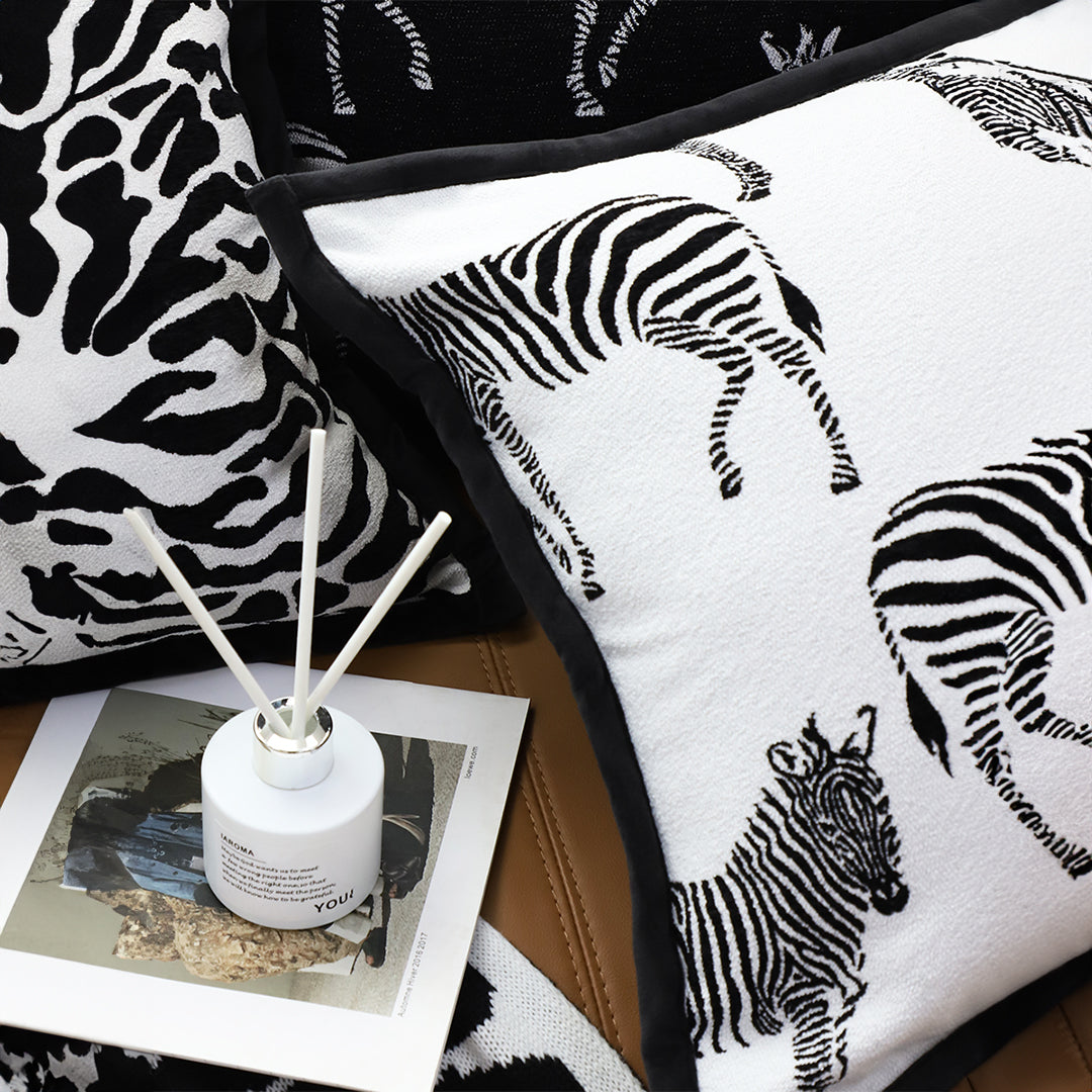 SOGA 45cm Black and White Light Luxury Zebra Cushion Decorative Square Pillow Living Room