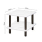 SOGA 2X 60cm White Ceramic Side Table Stone Pattern Modern Design with Metal Legs