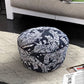 SOGA 2X 50x30CM Black Round Soft Pouffe Seat Cushion Elegant Home Accent Décor Stylish Footstool