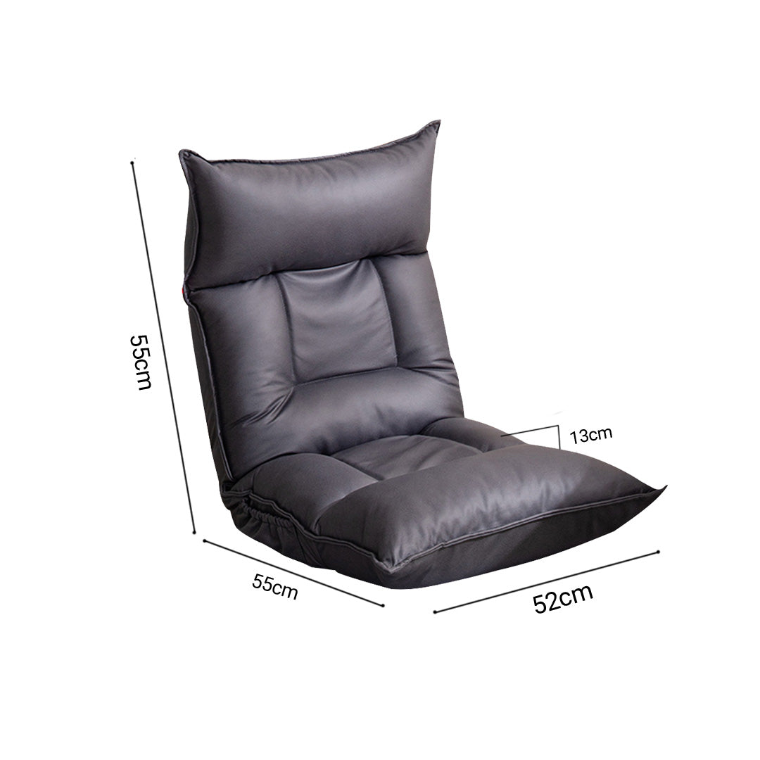 SOGA Grey Lounge Recliner Lazy Sofa Bed Tatami Cushion Collapsible Backrest Seat Home Office Decor