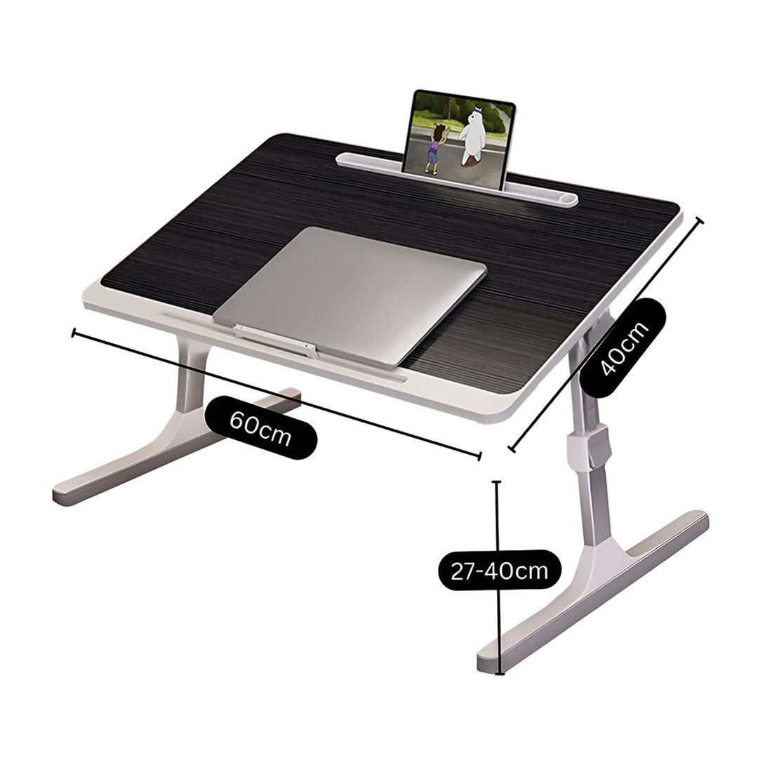 SOGA 2X 60X40cm Black Small Laptop Bed Portable Foldable Study Table Adjustable
