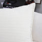 SOGA 50cm Beige Throw Pillow Warm Wabi-sabi Striped Corduroy Square For Home Decor