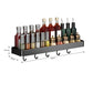 SOGA 40cm Black Wall-Mounted Rectangular Kitchen Spice Storage Organiser Space Saving Condiments Shelf Rack with Hooks