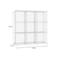 SOGA 2X White Portable 9-Cube 3 Column Storage Organiser Foldable DIY Modular Grid Space Saving Shelf
