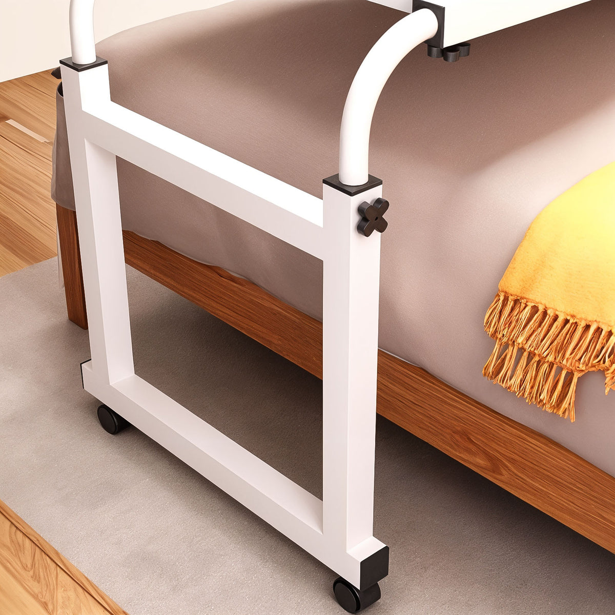 SOGA 2X 120x45cm Wood Cross Bed Movable Desk Table w/ Adjustble Length & Height