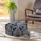 SOGA 2X 55x30cm Black Squared Soft Pouffe Seat Cushion Elegant Home Accent Décor Stylish Footstool